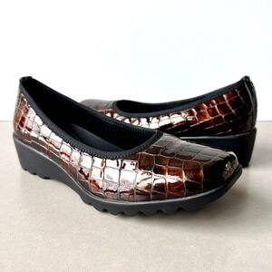 Josef Seibel Womens Bridget Airped Plus Croc Patent EU 37 US 6.5 Wedge Comfort